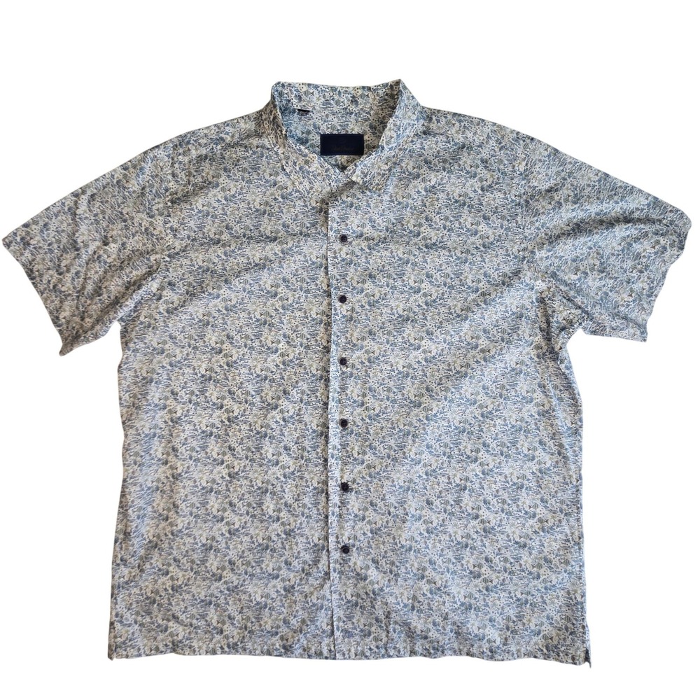 David Donahue Blue Short Sleeve Fish Casual Tropical Cotton Shirt Men's XXL